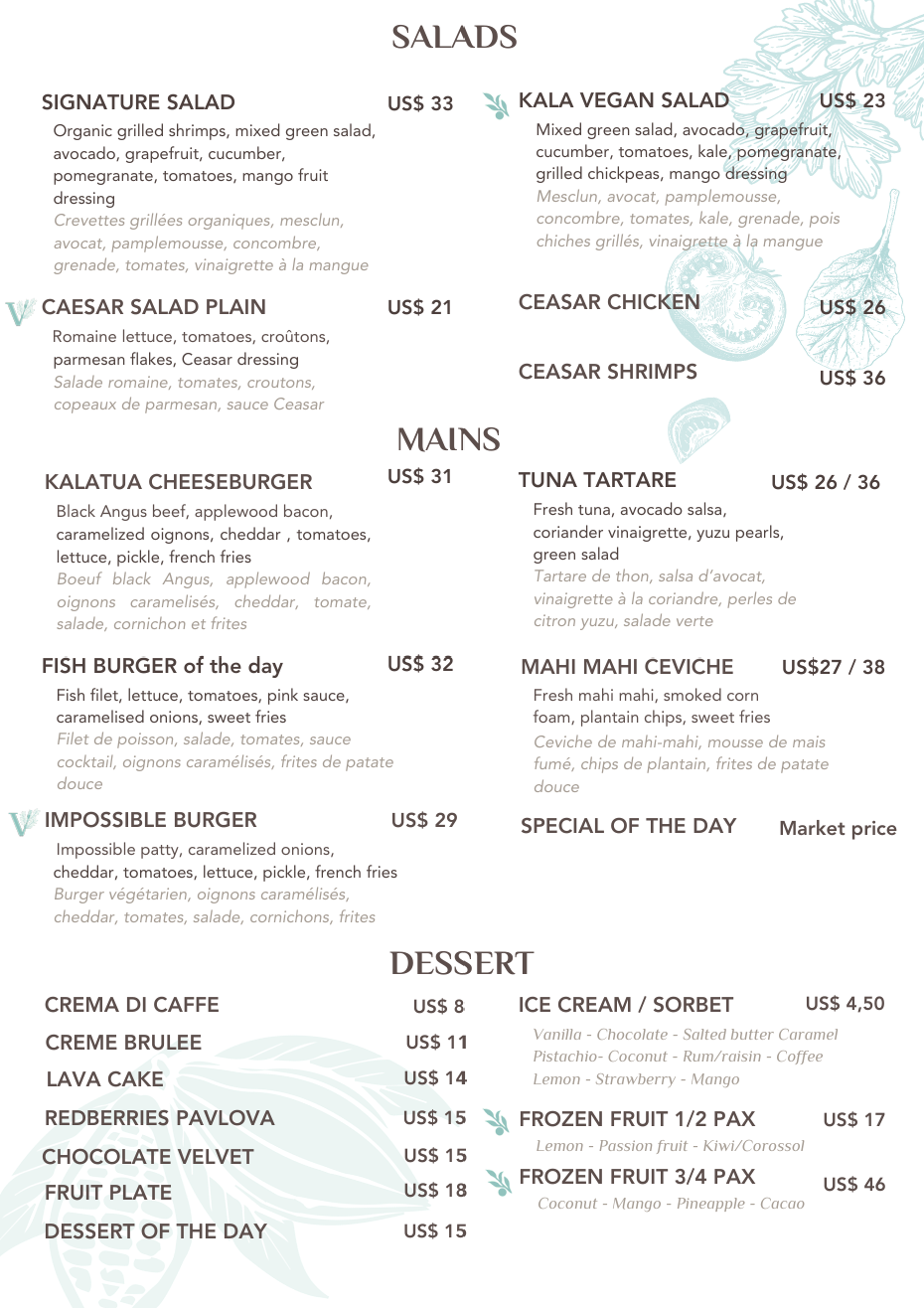 Beach menu page 2