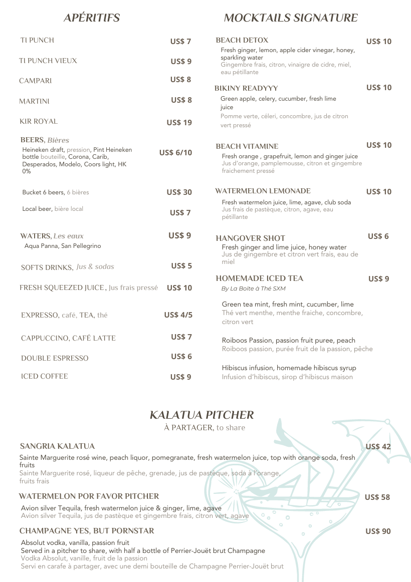 Plage menu page 2