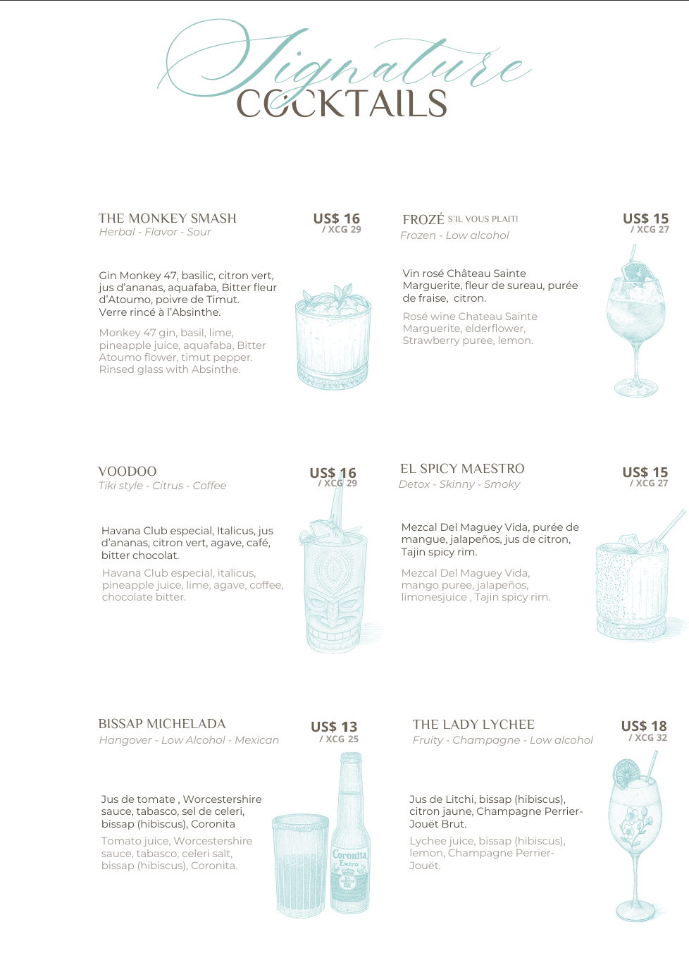 Cocktails menu page 3