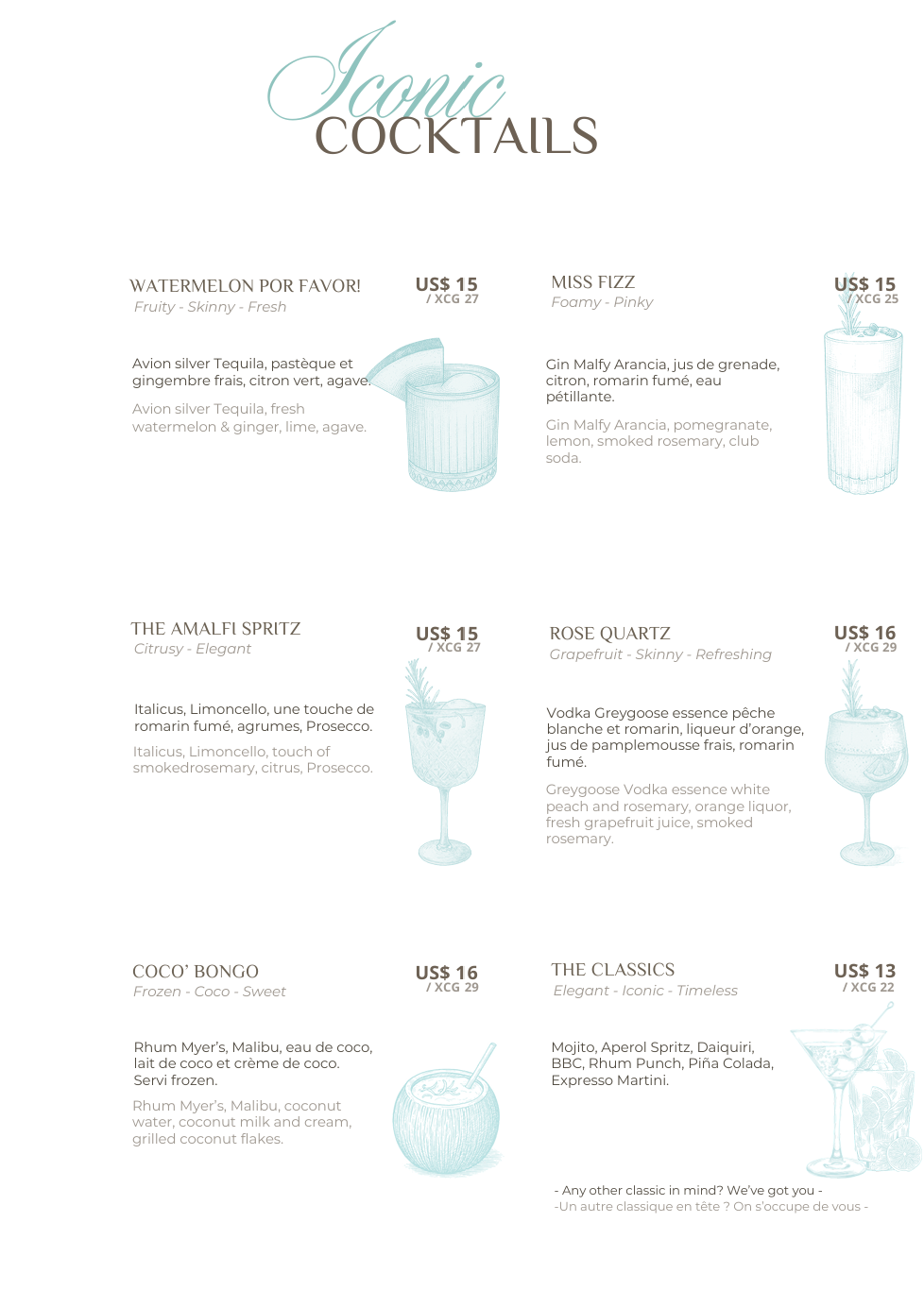 Cocktails menu page 4