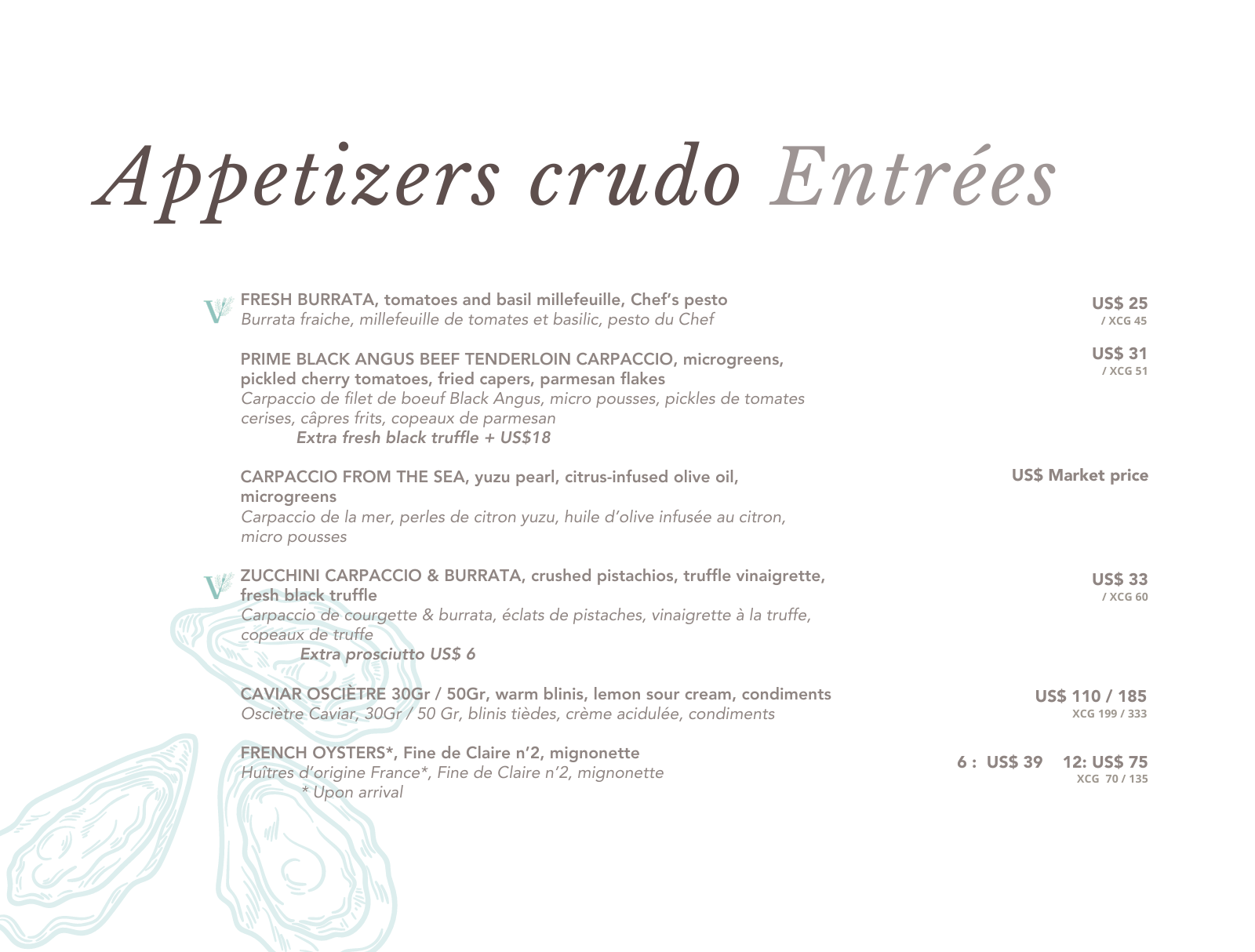 Restaurant menu page 2