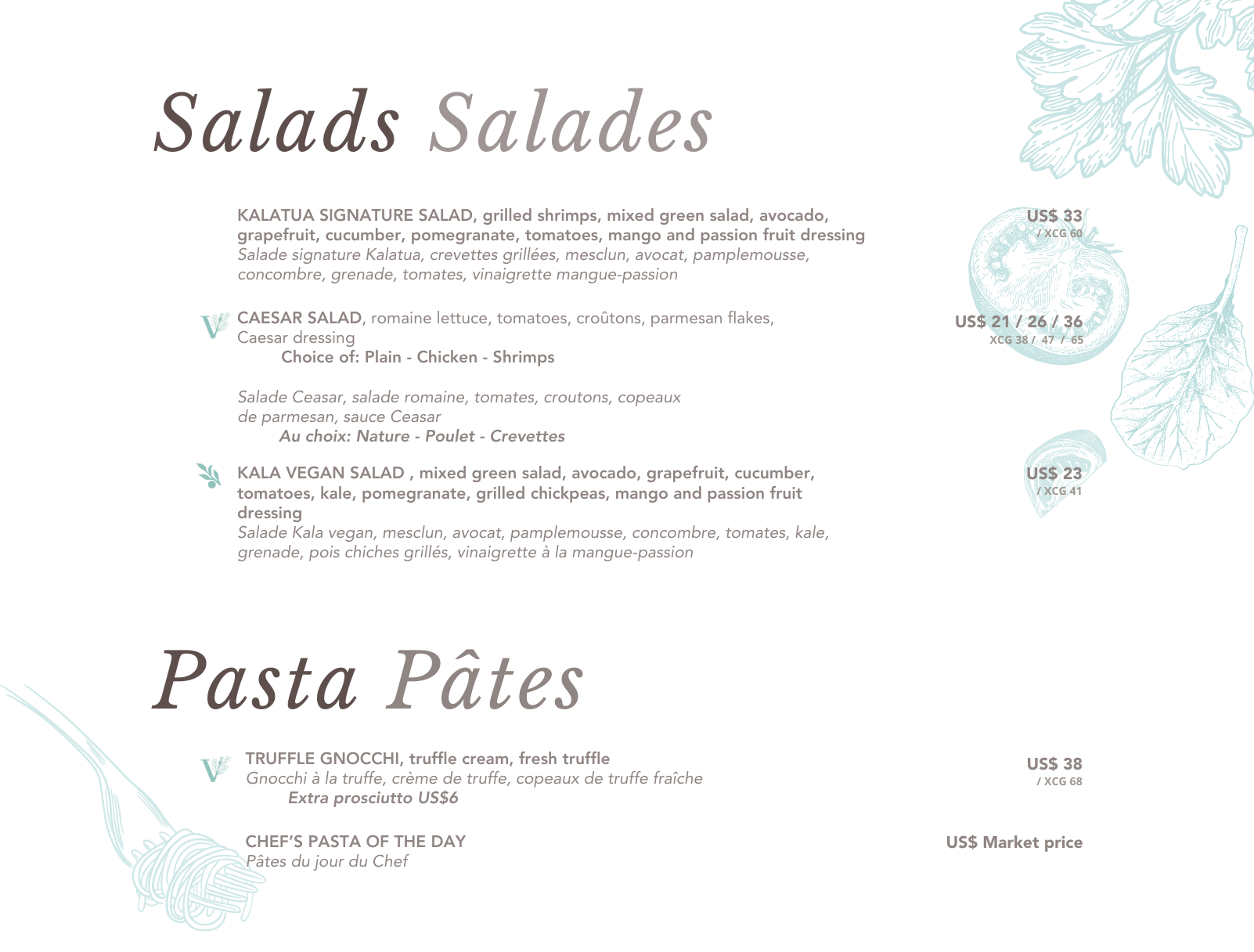 Restaurant menu page 3